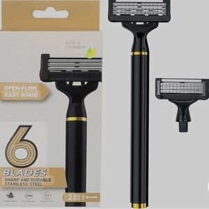 Black and Gold 6-Blade Razor